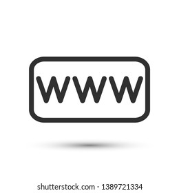 Vector www net address icon. Internet, web address symbol. For design, web site design, logo, app, UI.