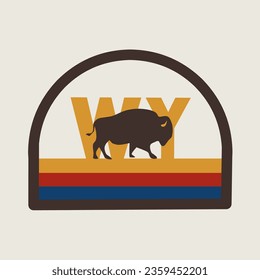 vector of wyoming bison perfect for print, t-shirt design, etc