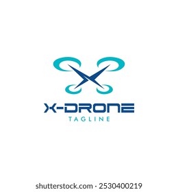 vetor X drone logo. logotipo de ações