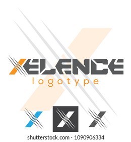 Vector X Letter Stripes Logo 