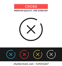 Vector x mark icon. Cross, close button concept. Premium quality graphic design. Modern signs, outline symbols collection, simple thin line icons set for websites, web design, mobile app, infographics