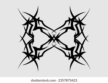 vector X tribal tattoo motif art