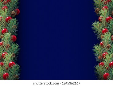 vector Xmas border background christmas tree garland
