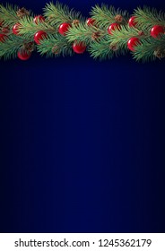 vector Xmas border background christmas tree garland