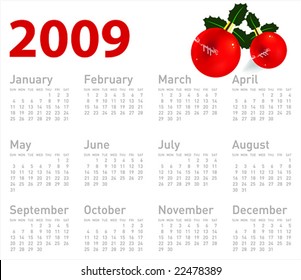 Vector xmas calendar for design.
