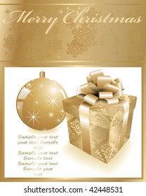 vector xmas card (golden)