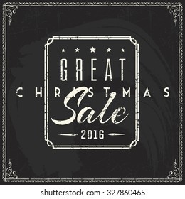 vector xmas chalkboard background with calligraphic stamp 2016 new year postcard cheerful classical vacation star winter background scene new ritual xmas ceremony optimistic vintage writing letterhead