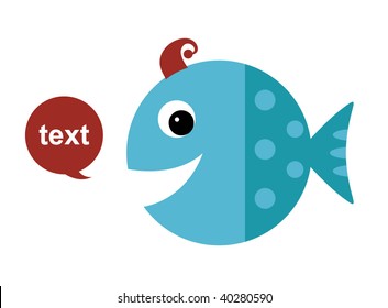 tarjeta de pescado vectorial xmas