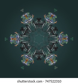 Vector. Xmas frost snow flake isolated silhouette symbol. Snowflake vector icon background. Weather illustration ice collection. Winter blue, gray and neutral christmas snow flat crystal element.