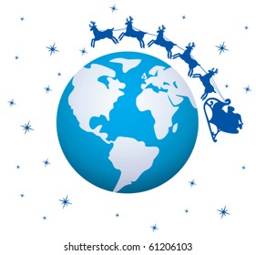 vector xmas holiday background with santa