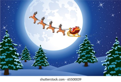 vector xmas holiday background with santa