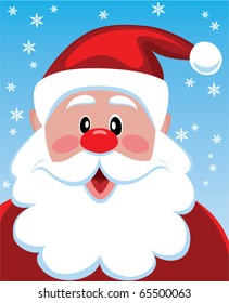 vector xmas illustration of santa with big beard for your text