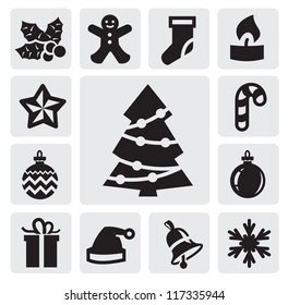 vector xmas and new year background on gray