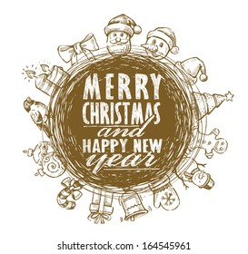 vector Xmas and new year background