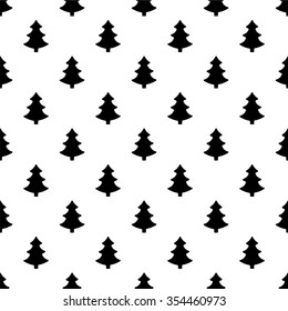 Vector xmas pattern with xmas trees.