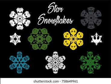 Vector Xmas Snowflake Set