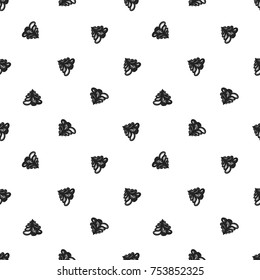 Vector xmas snowy fir tree seamless pattern. Merry Christmas and happy new year greeting card backdrop design. Retro hand drawn flat art on white background.