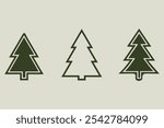 vector Xmas Tree Icon Set