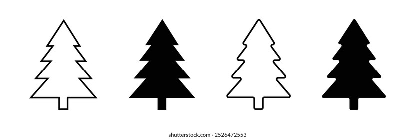 Vector Xmas Tree Icon Set