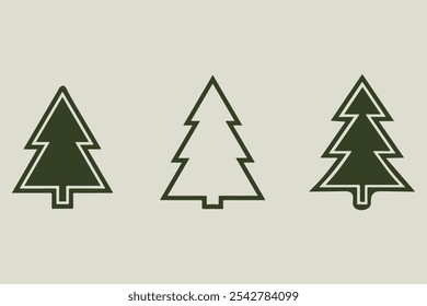 Conjunto de iconos de árbol de Navidad de Vector