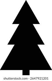 Vector Xmas Tree Icon.  tree silhouette icon vector.