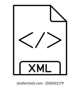 Vector XML Outline Icon Design
