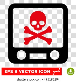 Vector Xray Screening EPS vector pictogram. Illustration style is flat iconic bicolor intensive red and black symbol on a transparent background.