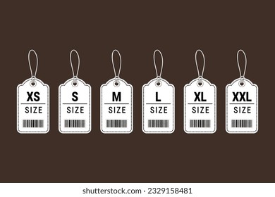 Premium Vector  Clothes size label xs, s, m, l, xl and xxl vector symbol