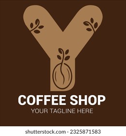 Vector Y letter coffee bean logo design template inspiration vector illustrator