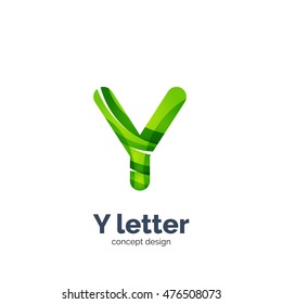 Vetor Y letra logotipo, moderno abstrato geométrico elegante design, efeito de luz brilhante. Criado com ondas fluindo