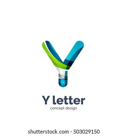 Vektor Y-Buchstaben-Logo, modernes abstraktes geometrisches elegantes Design, glänzender Lichteffekt. Mit fließenden Wellen kreiert
