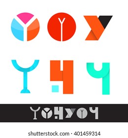 vector Y letter logo pack
