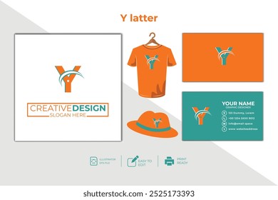 vector Y Letter minimalist creative business company Logo Design Free Icon 