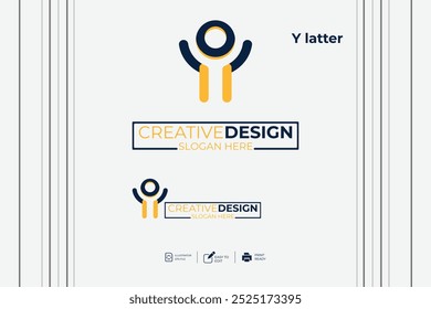 vector Y Letter minimalist creative business company Logo Design Free Icon 