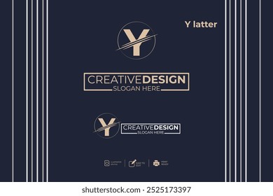 vector Y Letter minimalist creative business company Logo Design Free Icon 