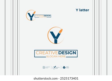 vector Y Letter minimalist creative business company Logo Design Free Icon 