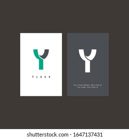  Vector y Logo in two color variations. Beautiful Logotype design for luxury company branding. Elegant identity design