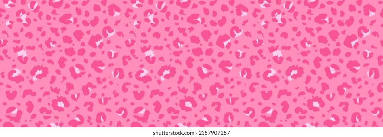Vector y2k aesthetic seamless leopard pattern. Luxury wildlife glamour pink repeat. Jaguar fur safari seamless backdrop. Hand-drawn animal fur pattern. Cheetah panther surface pattern. Leopard print