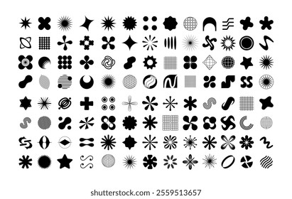 Vector Y2K Elements Illustration. Retro Futuristic Design Collection for Digital Projects.