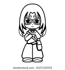Vector Y2K Female Character Street Fashion Isolated