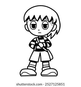 Vector Y2K Male Character Street Fashion Isolated