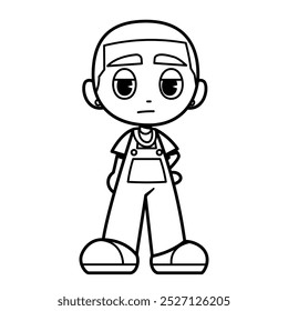 Vector Y2K Male Character Street Fashion Isolated