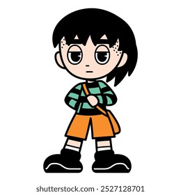 Vector Y2K Male Character Street Fashion Isolated