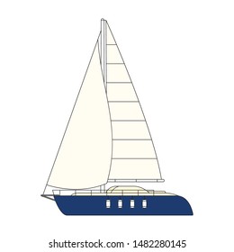 vector yacht clip art, sailboat