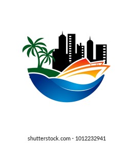 Vector Yacht Club Logo Design Template
