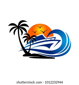 Vector Yacht Club Logo Design Template
