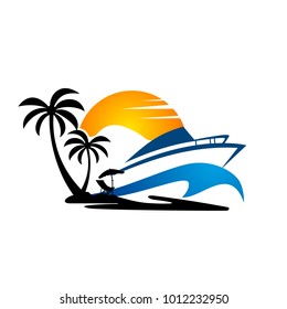 Vector Yacht Club Logo Design Template