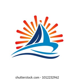 Vector Yacht Club Logo Design Template