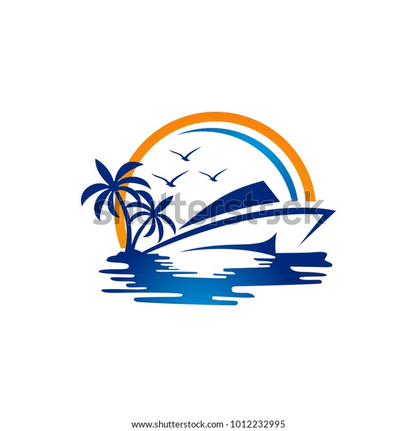 Download Vector Yacht Club Logo Design Template Stock Vector (Royalty Free) 1012232995