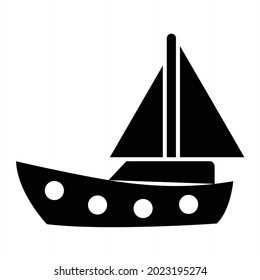 Vector Yacht Glyph Icon Design
